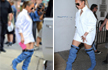 Jennifer Lopez Goes Pantless! Steps Out in Nothing but a Crisp White Shirt and Thigh-High Versace De